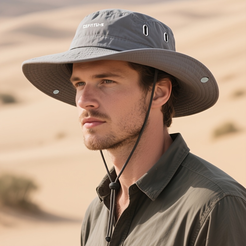 /3pcs Wide Brimmed Sun Hat, Men'S Outdoor Hat, Soft And Breathable, Sun Protection Three Piece Set, Sun Protection Face Mask, Sun Protection Ice Sleeve Cover, Suitable for Outdoor Travel And Outdoor Work, Without Battery