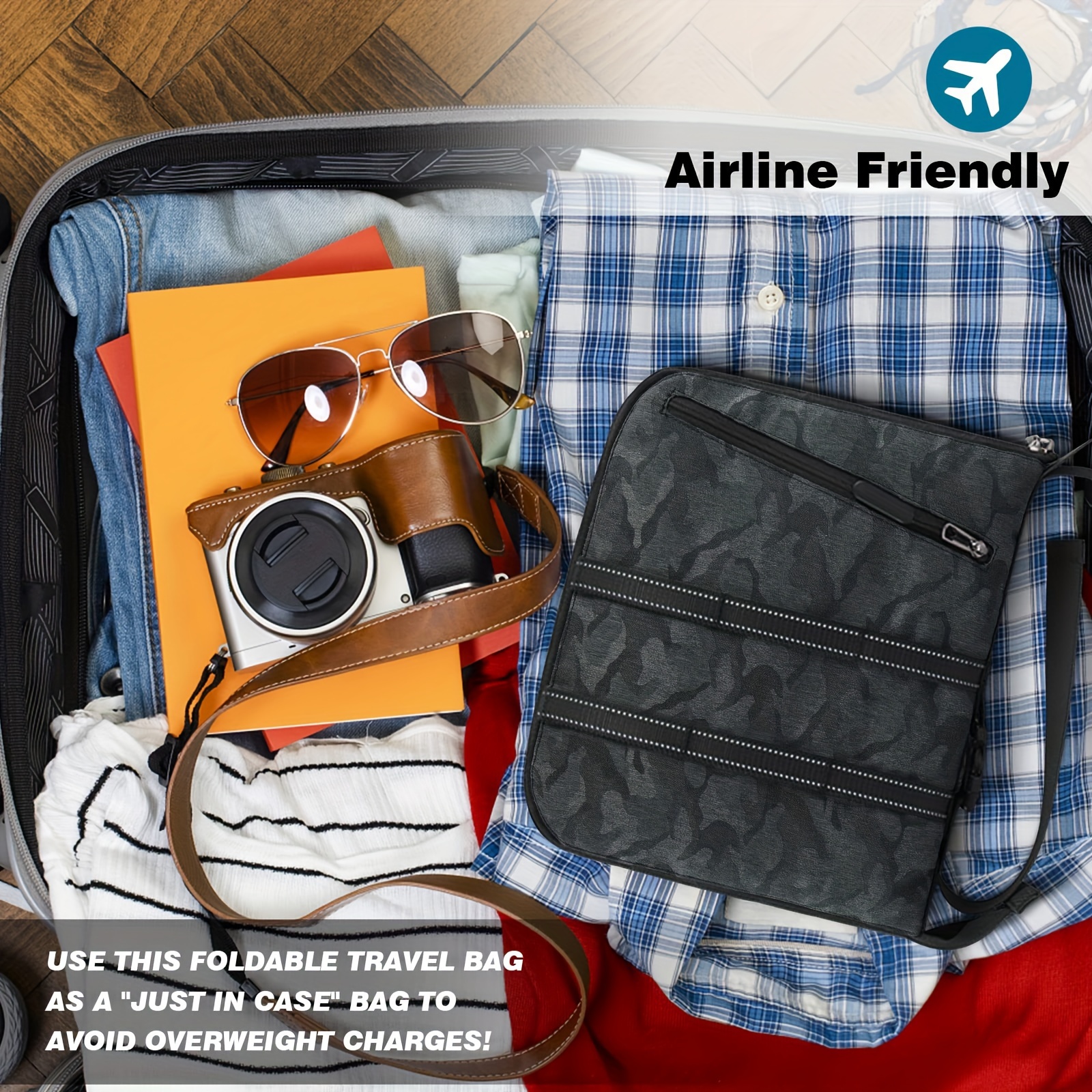 80l foldable travel duffel bag Duffle for Travel, Large Waterproof Bags Weekender Overnight Bag for Men and Women with Shoe Compartment (Black) Packable and Roomy Gonex 80L Large Foldable Duffle