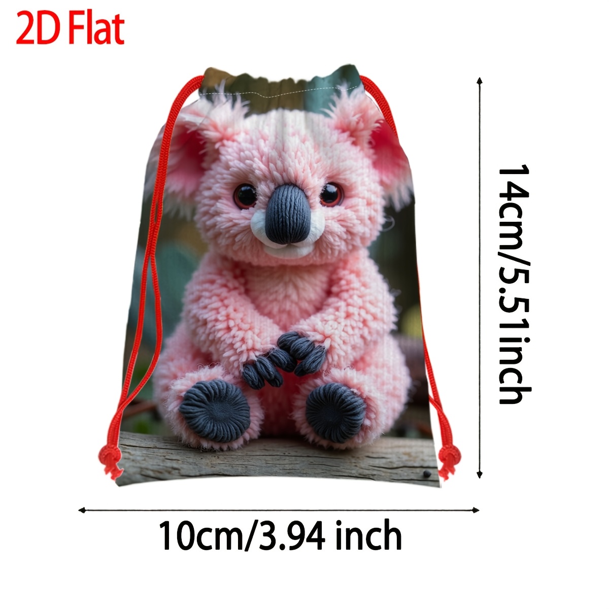 2D Flat Pink Koala Plush Toy Gift Bag