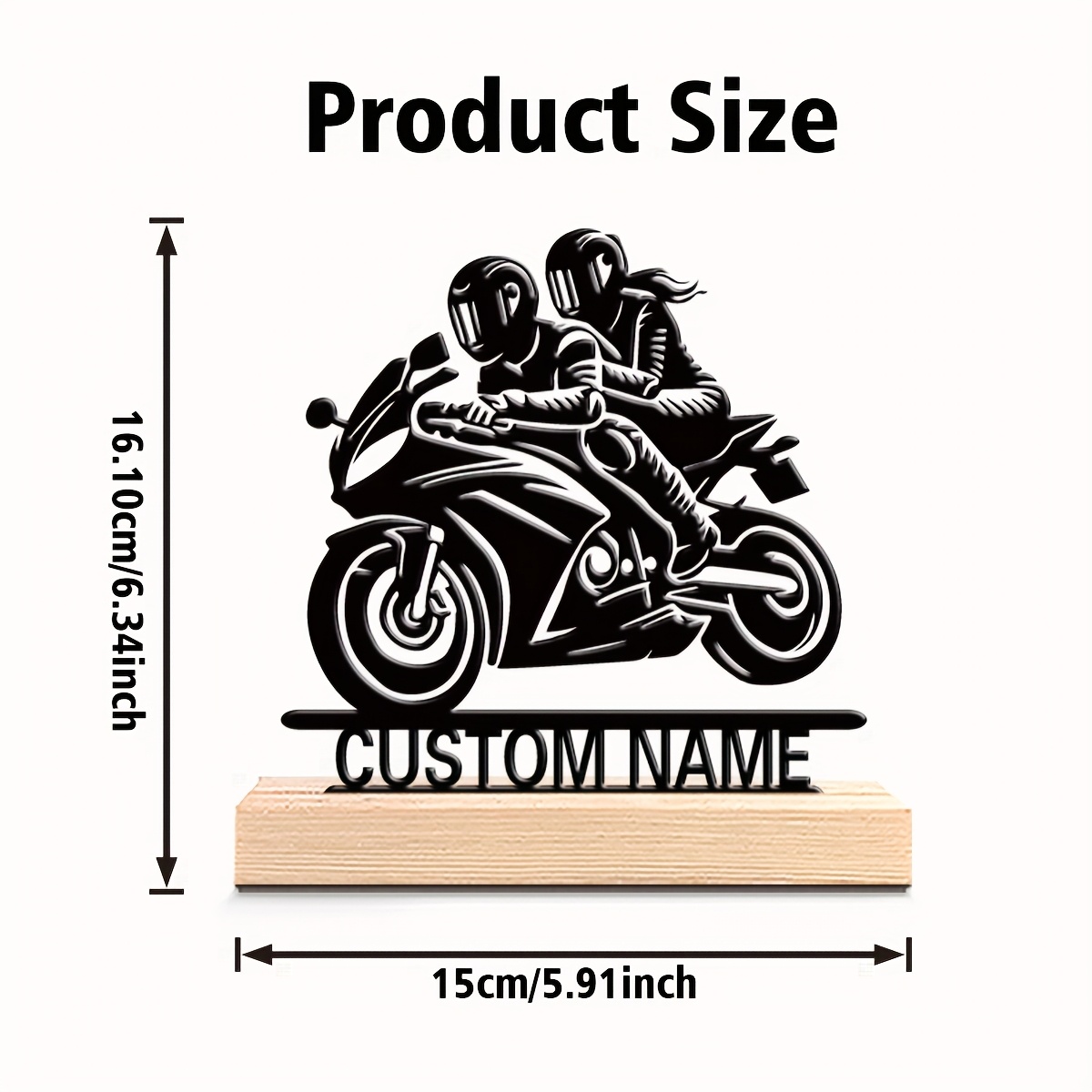TEMU Statua personalizzata di di motociclisti 1 pezzo - /testo personalizzato, Decorazione per moto con pilota e base - Decorazione da scrivania per