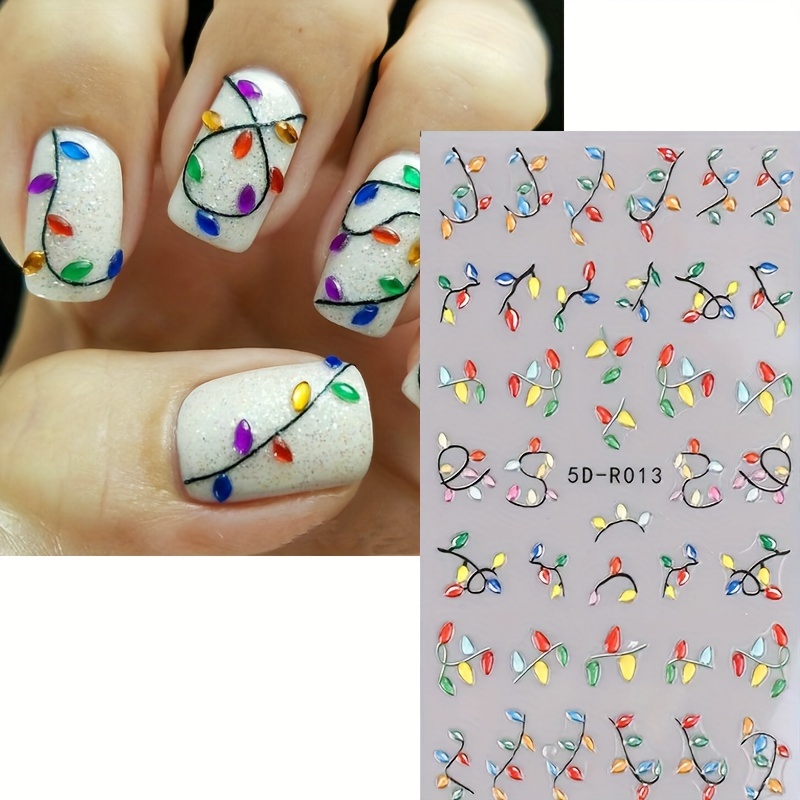 24 Blatt Weihnachts-Nagelaufkleber – Schneeflocken, Weihnachtsmotive, Selbstklebend, Inklusive Pinzette