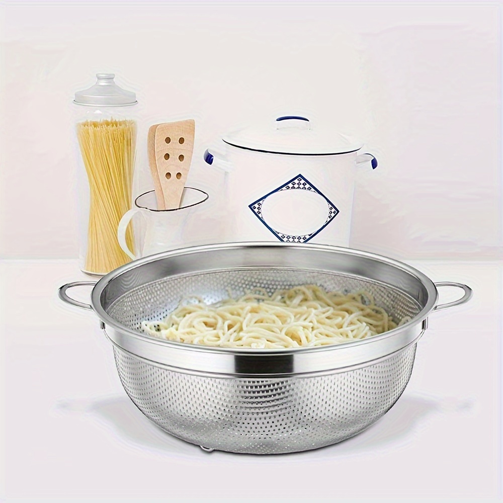 

1pc, Stainless Steel Multi-use Basket With Dual Handles, Versatile Kitchen Strainer For Washing And Draining Foods