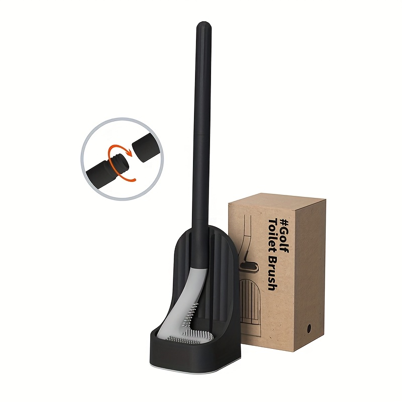 Image of Toilet Brush With Removable Long Handle And Base, Soft No Dead Angle Toilet Cleaning Brush