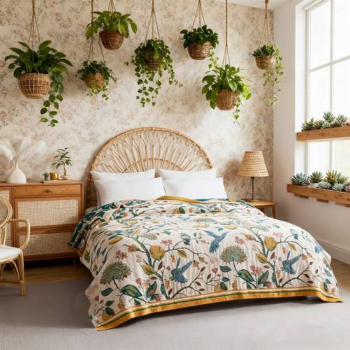 boho throw blanket 100 cotton throw rustic quilt floral printed farmhouse decor bed summer blankets rustic reversible bohemian throw for bed lemon