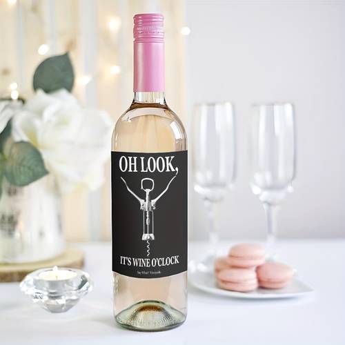 6pcs black and white humorous wine bottle opener label stickers suitable for parties and gifting on occasions