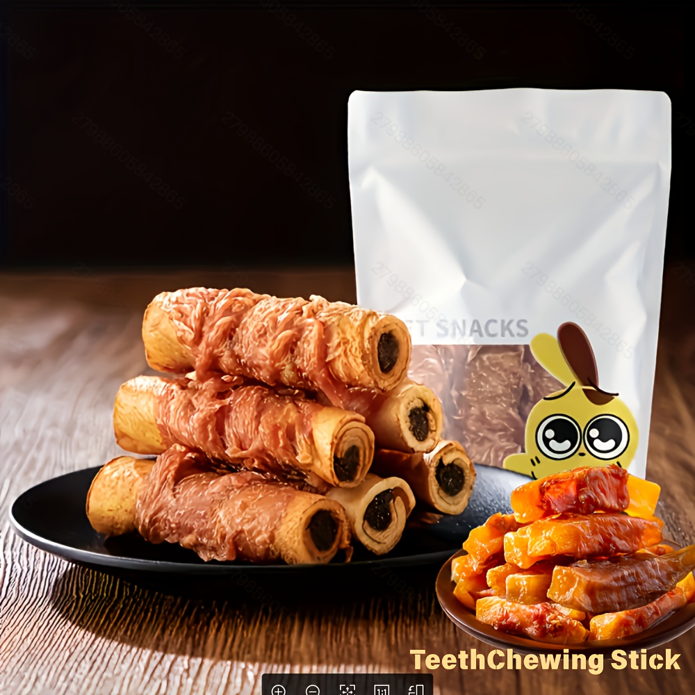 TEMU /5.29oz Chicken/duck Wrapped Cowhide Chocolate Stick, Meat Dog Snacks, Made From Chicken/duck Meat And Beef Skin, Beef Stuffing, Healthy, High