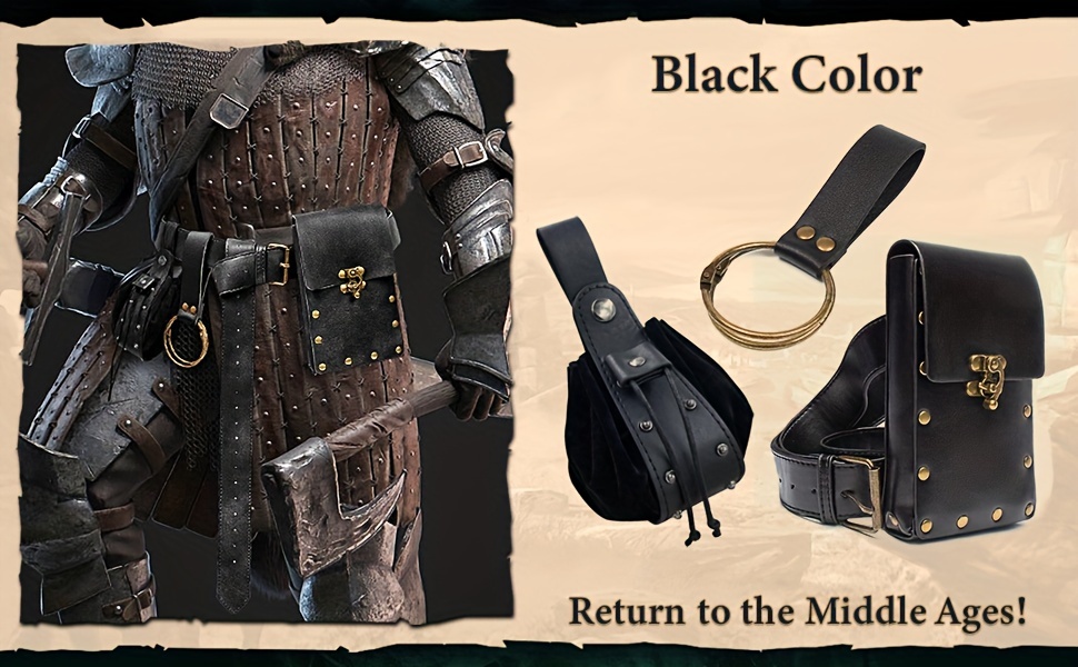 Renaissance Belt Pouch Set - Medieval Coin Purse With Detachable Belt For Costumes