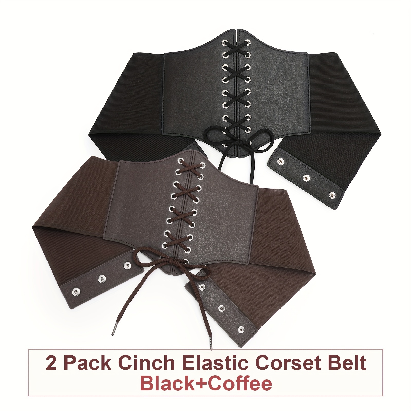 4665 Women\'s Lace-up Corset Waspie Wide Belt Retro Elastic Waist Tied Lace-up Waspie Corset Belts for Women Elastic Waist Belt  main image 4