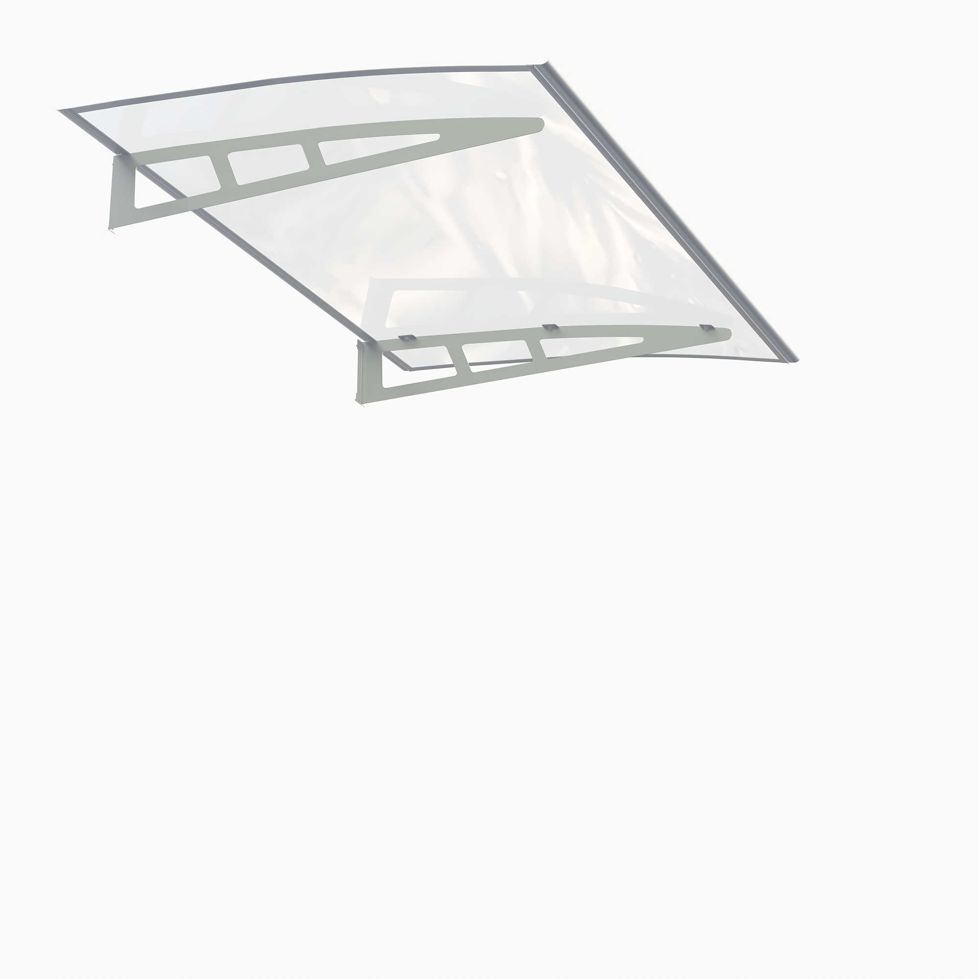 Image of Window Awning Door Canopy Metal Awnings Crystal Polycarbonate With Large Sink Silvery Brackets0.8/1/1.2/1.5/1.9m, Brown Or Clear, Door Awnings