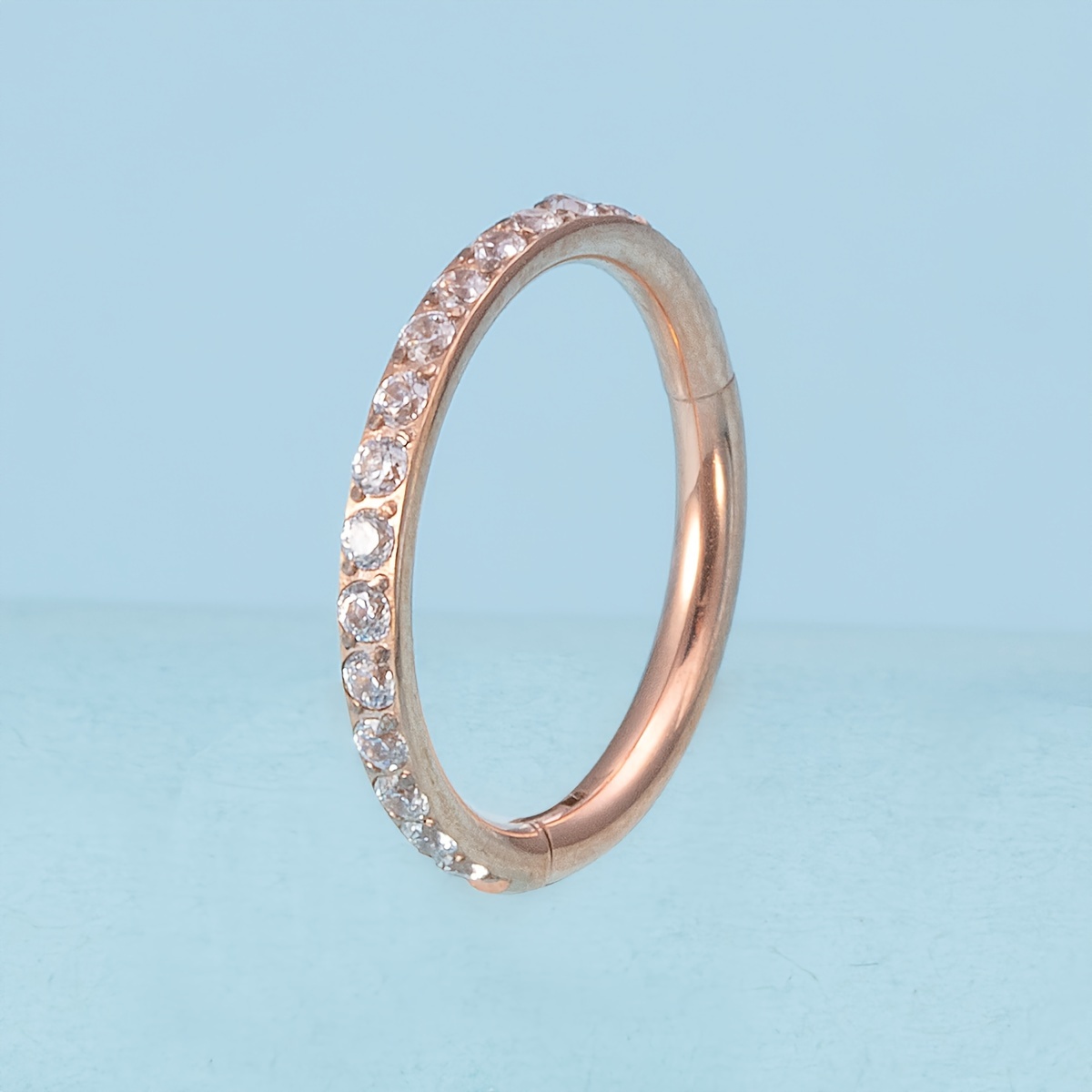 Image of 1pc Zirconia Nose Rings Hoop Septum Piercing Hinged Clicker Earrings Lip Ring Ear Cartilage Tragus Helix Daith Circle Body Jewelry