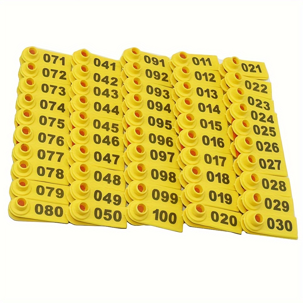 secure fit easy to use animal ear tag applicator set with 100 durable tags perfect for cattle sheep poultry rust resistant aluminum alloy stainless steel construction details 3