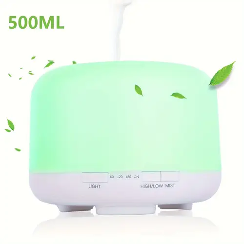 aromatherapy essential oil diffuser for room oil diffuser colorful aroma air humidifier with adjustable cool mist mode waterless auto off technology diffusers for large small room home office 500ml