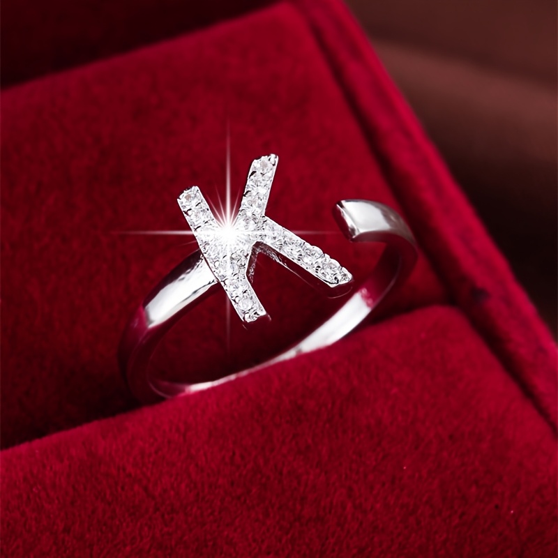 Letter Set Zirconia Women's Ring