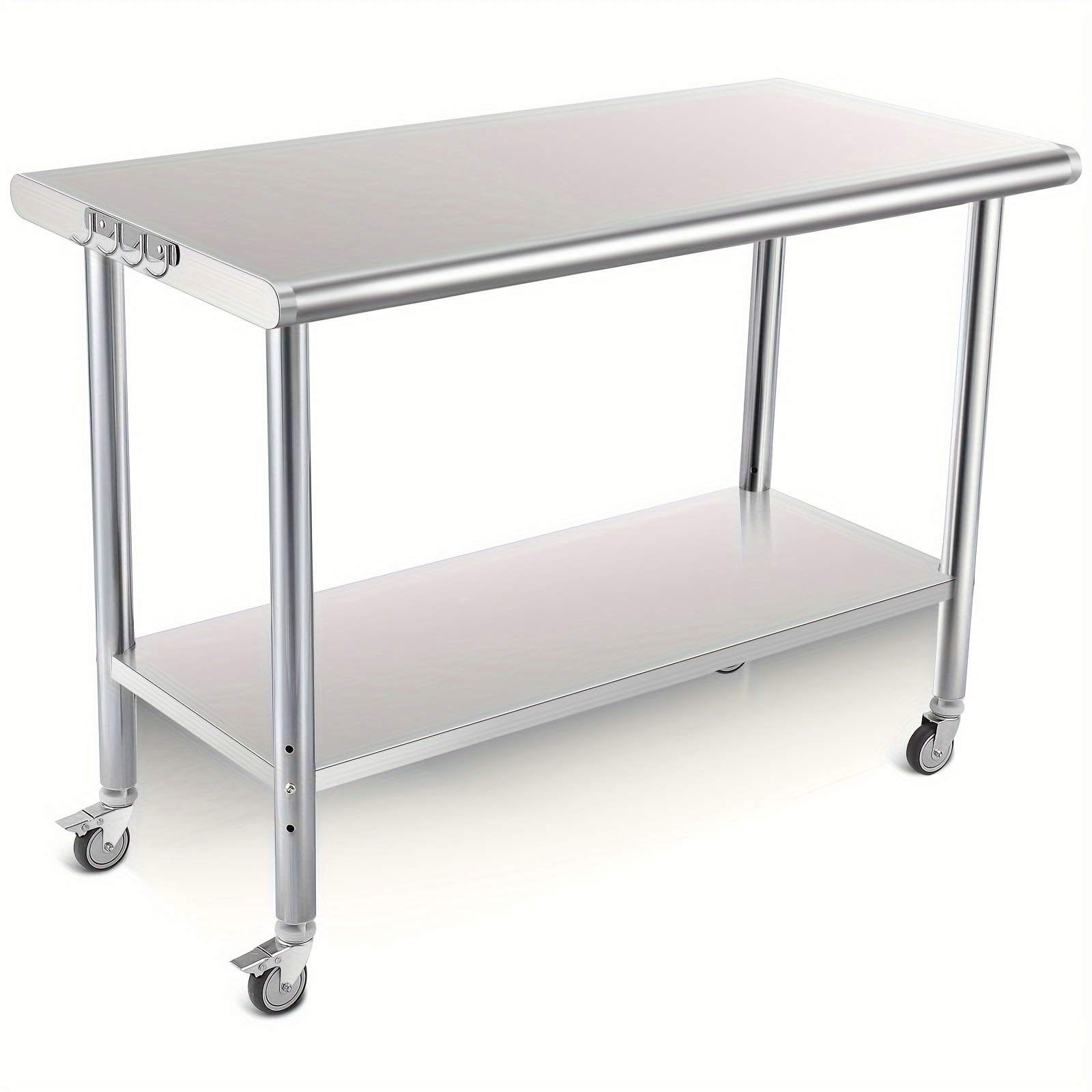 

Stainless Steel Table, 48 X 24 Inches Kitchen Prep Work Tables, Nsf Commercial Worktable With Adjustable Under Shelf For Restaurant Home And Hotel