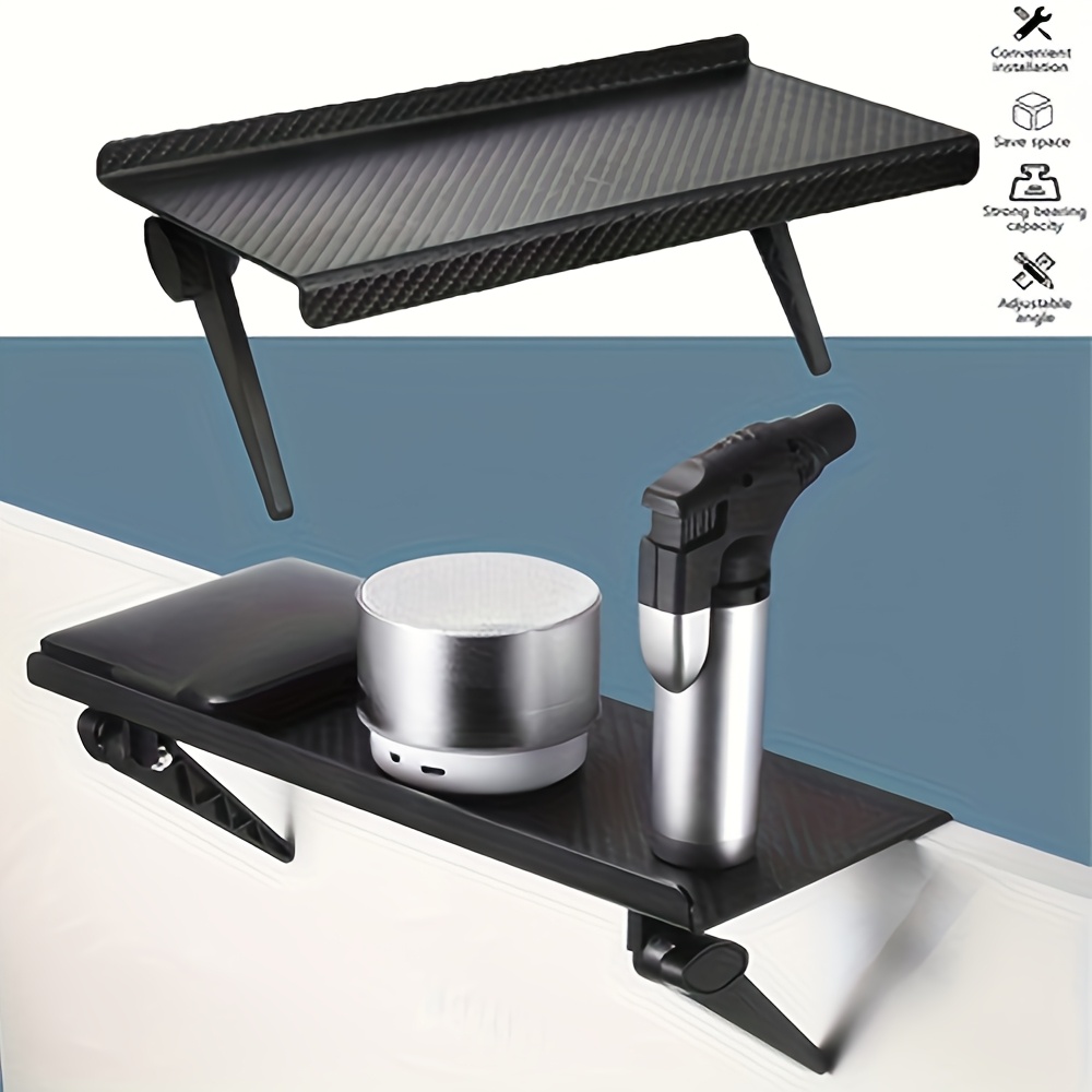 1 件碳纖維電視機架，無線路由器和有線電視機上盒支架，免鑽孔的收納整理架，節省空間，適用於客廳家用電腦雜物，塑膠製，安裝簡便，角度可調整 商品详情 4