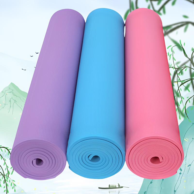 

1pc Eva Yoga Mat, Non-slip Wide Fitness Mat, Unisex Training Pad For Beginners, Dance , Solid Color Exercise Mat, 1pc