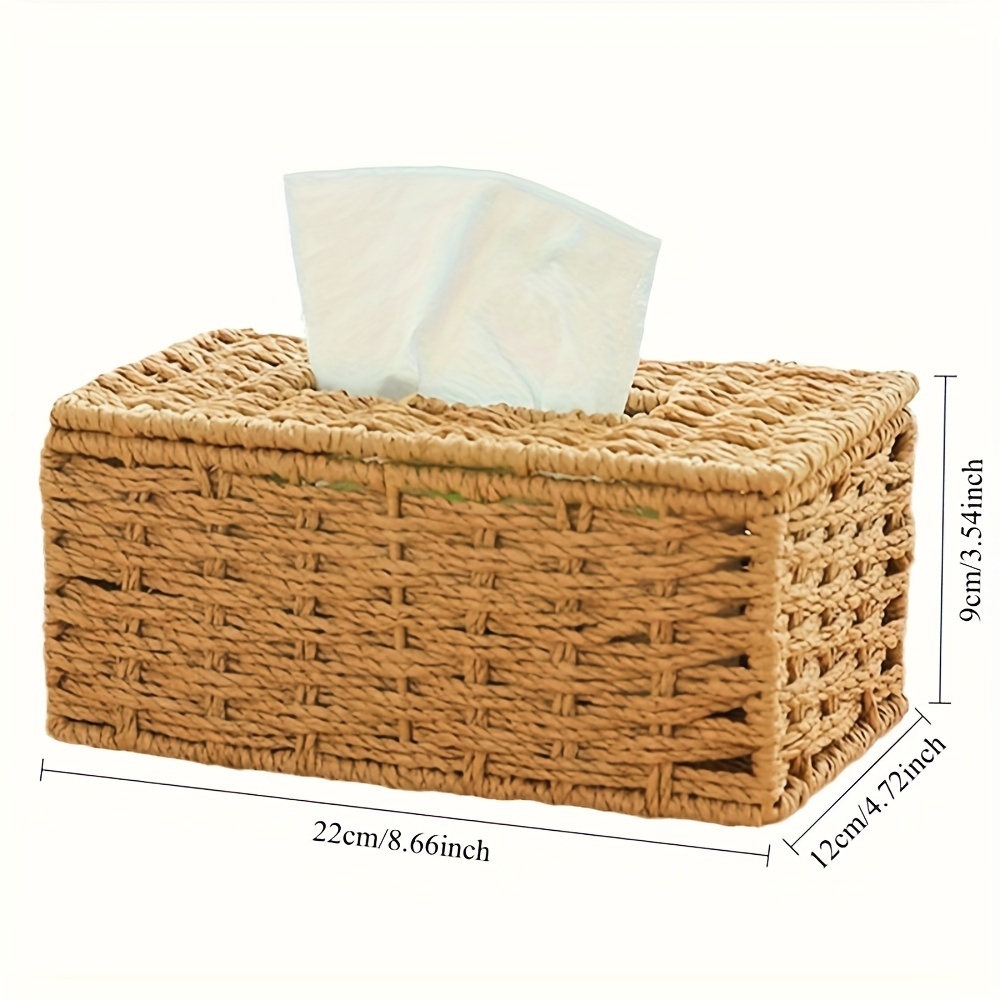 E-shop Handgewebte Taschentuchbox, Taschentuchhalter im Vintage-Stil, Böhmische Design - Geeignet für Zuhause und Büro, [Verwendbar für 360 Tage, 4
