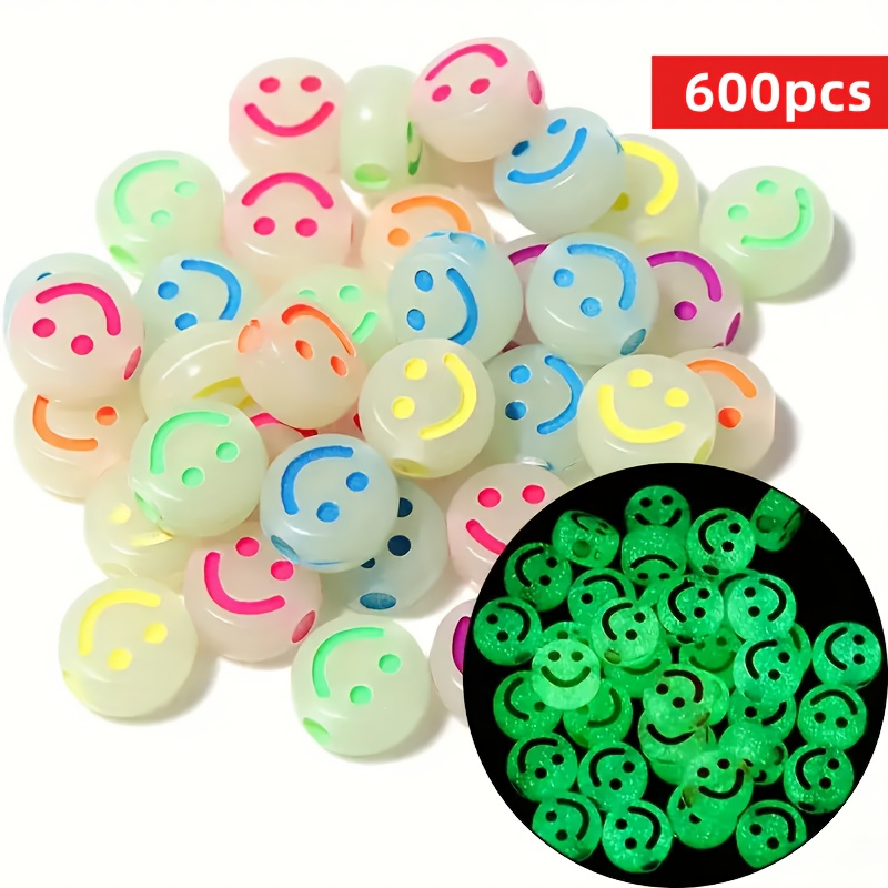 Image of 600/150pcs 7mm Glow In The Dark Acrylic Beads - Mixed Color Beading Supplies For Jewelry Making, Halloween Fashion Additions, No Plating