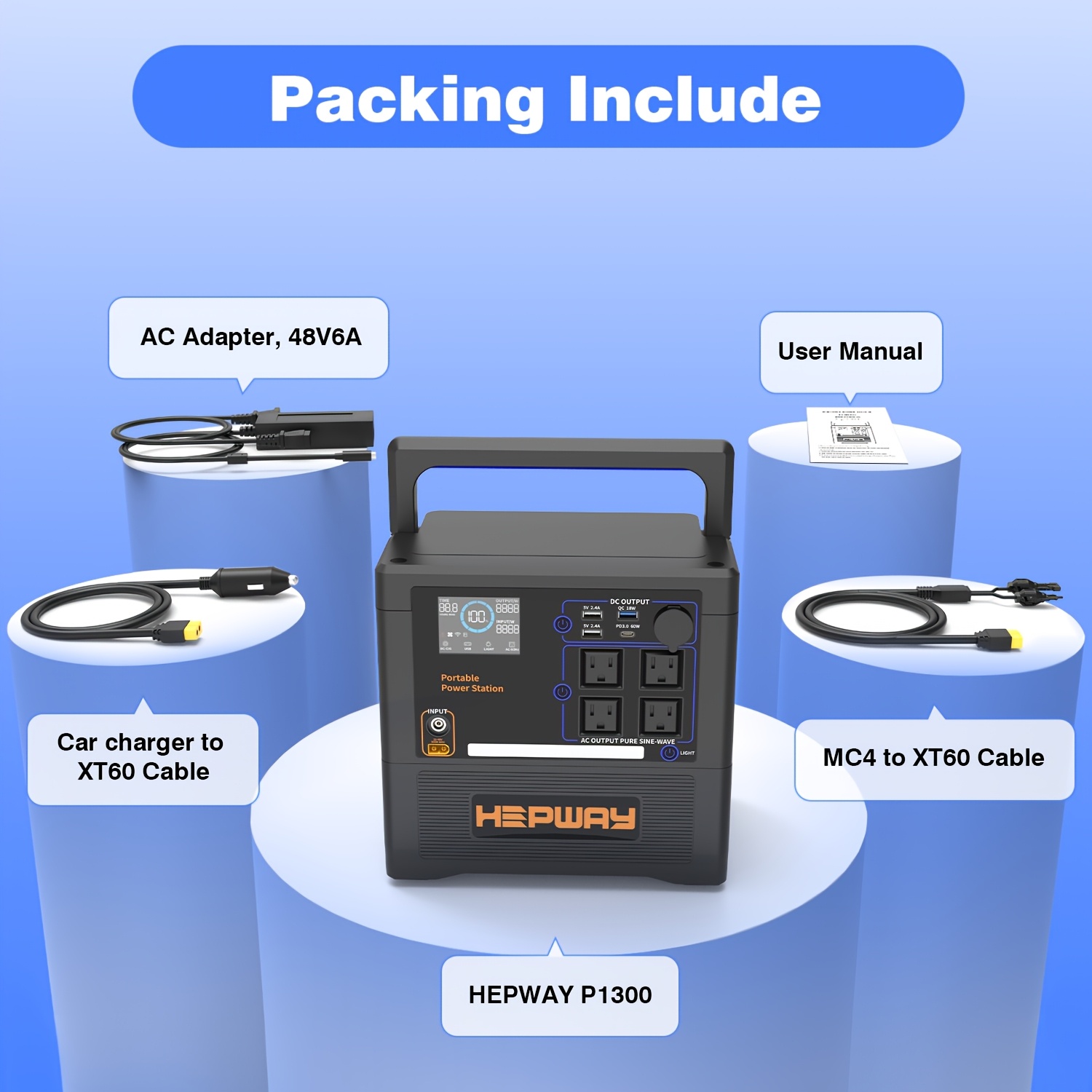 portable power station 1500w 1154wh lithium battery pd - Temu