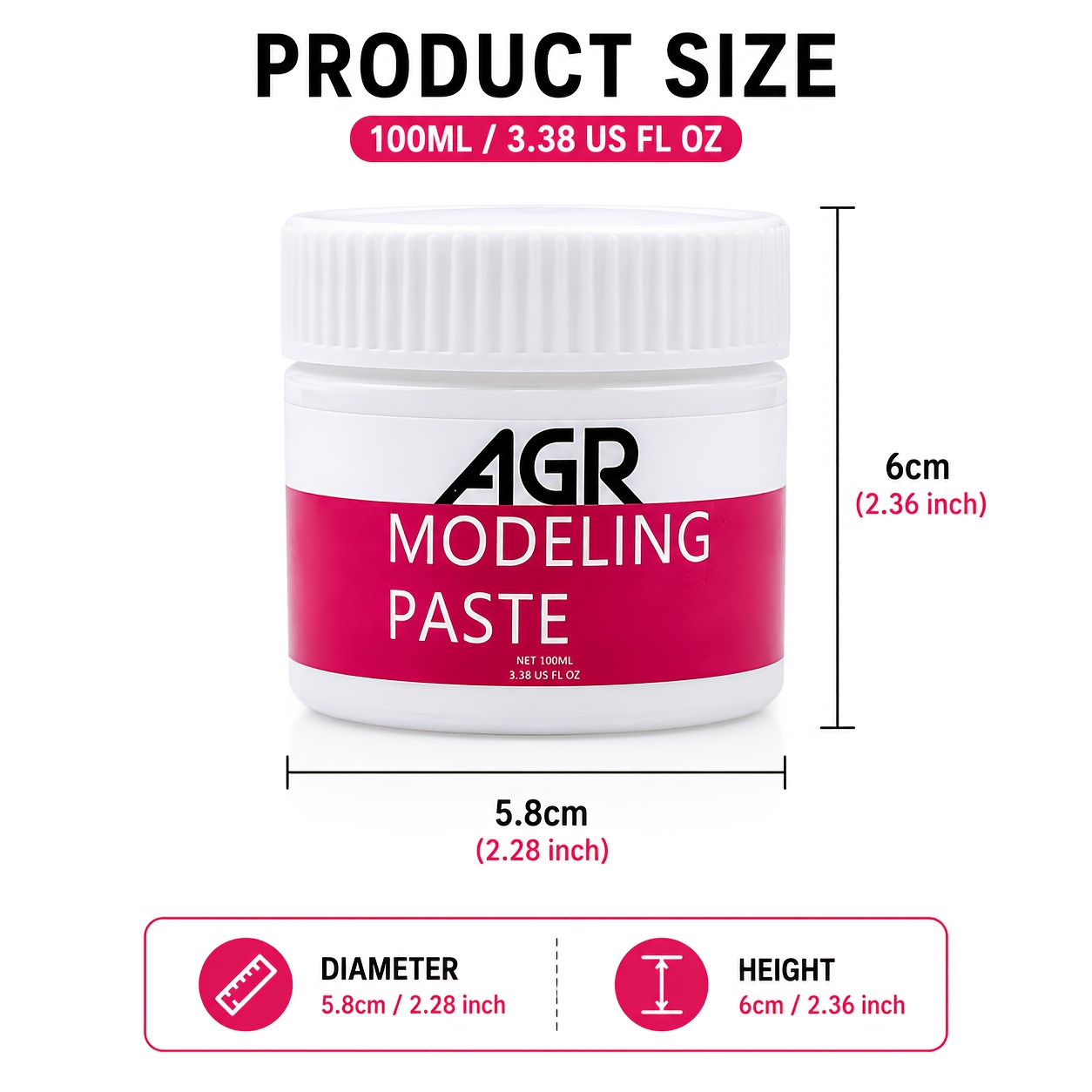 1ps/100ml/modeling Paste, Sculpting Material, Thick Layering, With Acrylic Paints, 3d Effect In Artwork, Quick Dry, Crack-resistant, Non-waterproof For Artists And Students