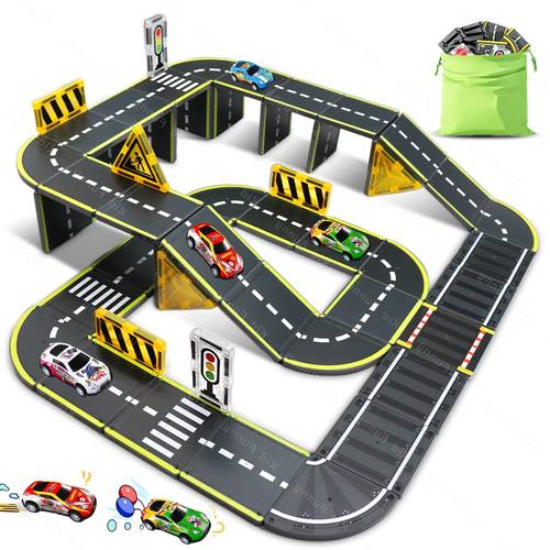 item picture 26 45pcs magnetic building blocks set with cars toy stem magnetic toy magnetic building blocks toy for kids christmas halloween thanksgiving gift for boys and girls random colors random style