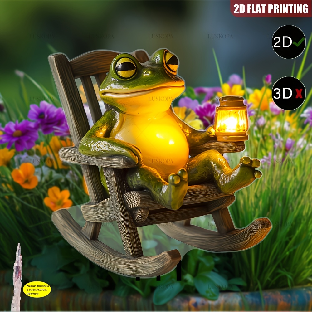 E-shop 2D Flach, [2D Flach] 2D Flach, 1 Stück, auf Sofa Laterne Acryl Gartenschild - Humorvoller Sonnenfänger mit lebendigem Blumenmuster, für