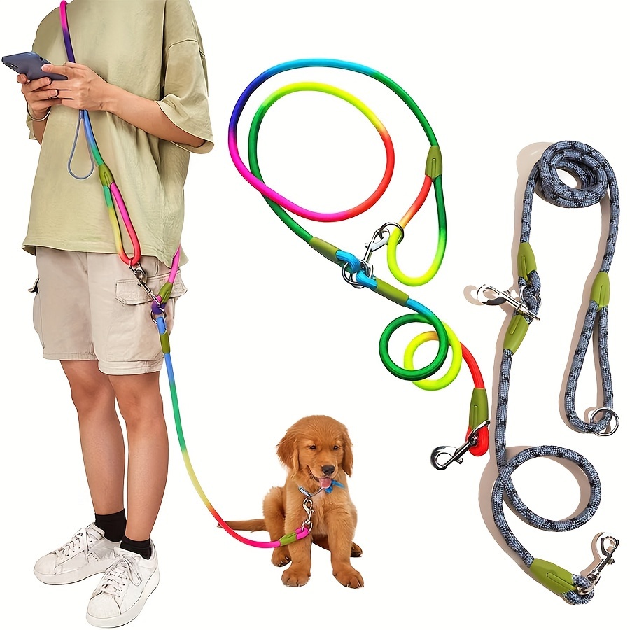 

Hands-free Reflective Nylon Dog Leash For Walking, Running, Hiking | Heavy-duty Crossbody & Waist Belt Design | Suitable For Medium & Large Breeds | 6-foot Adjustable Traction Rope | Multicolor