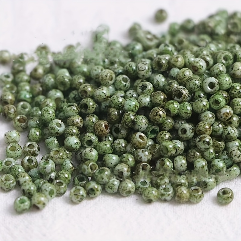 138pcs Picasso Colored Glass Rice Beads for DIY Jewelry