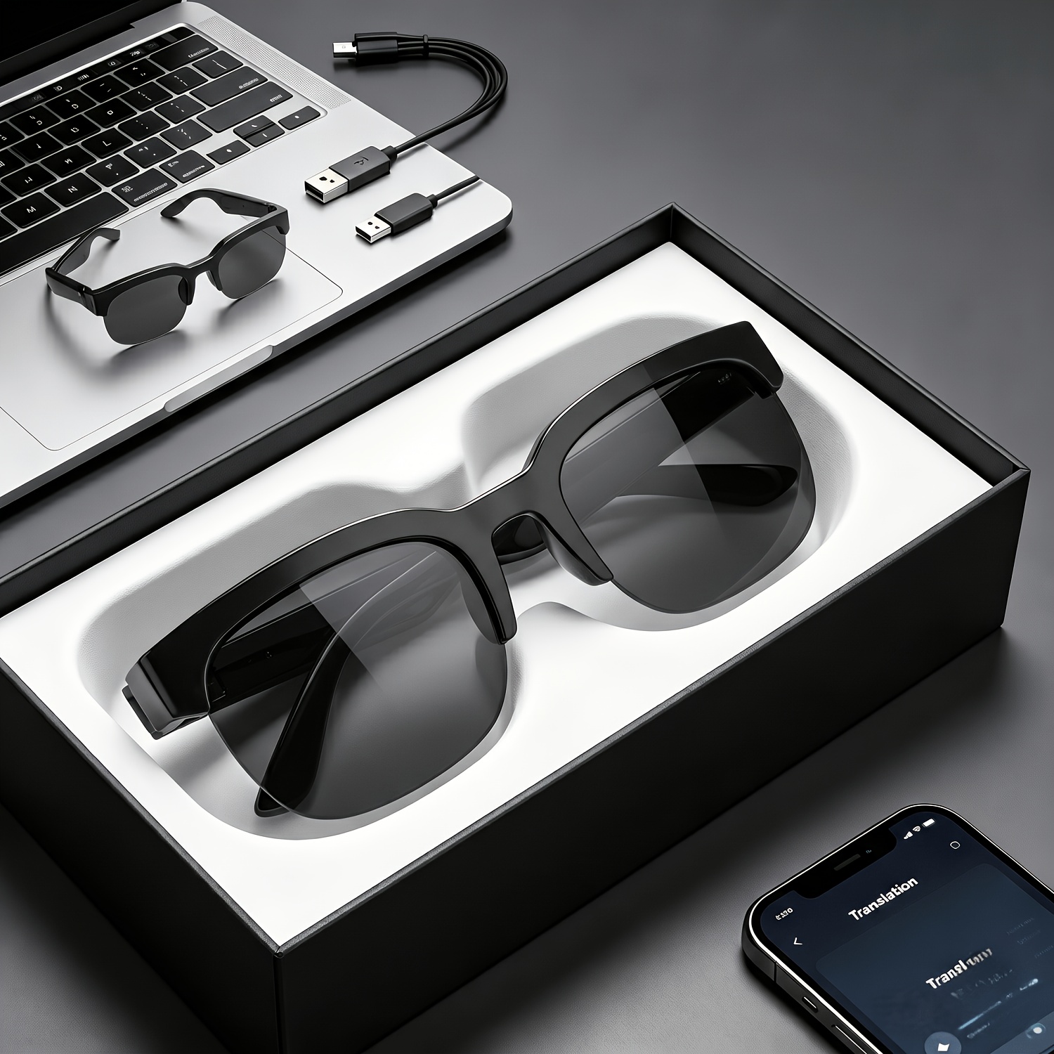 2026 new ai smart glasses multifunctional   technology for meeting real time translation recognizes 160 languages supports real time translation and meeting minutes summarization suitable for   occasions