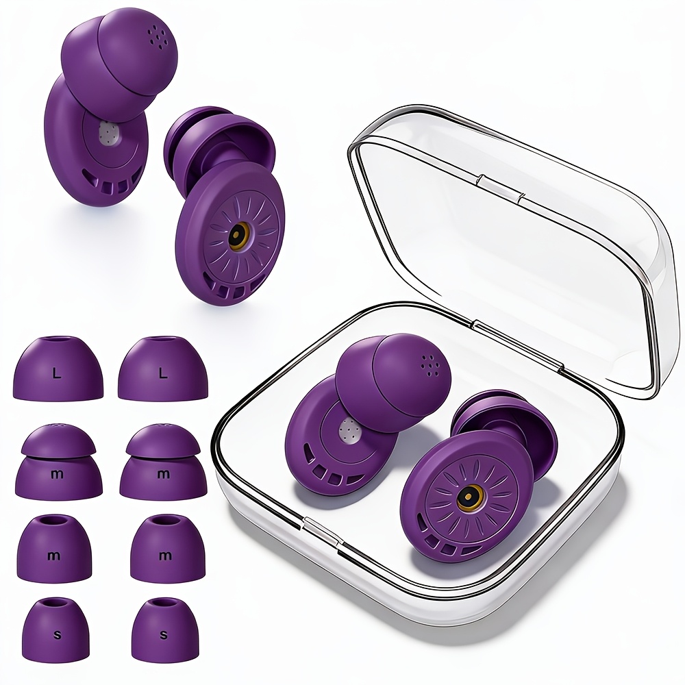 TEMU Double-layer Earplugs, Soft Silicone Earplugs, Washable And Reusable. Suitable For Sleep, Swimming, Travel, Studying, And Office Use. Available
