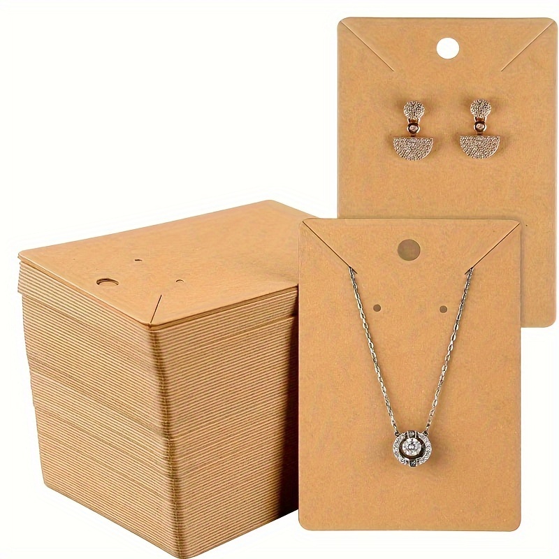premium kraft paper jewelry display cards necklace earring Temu