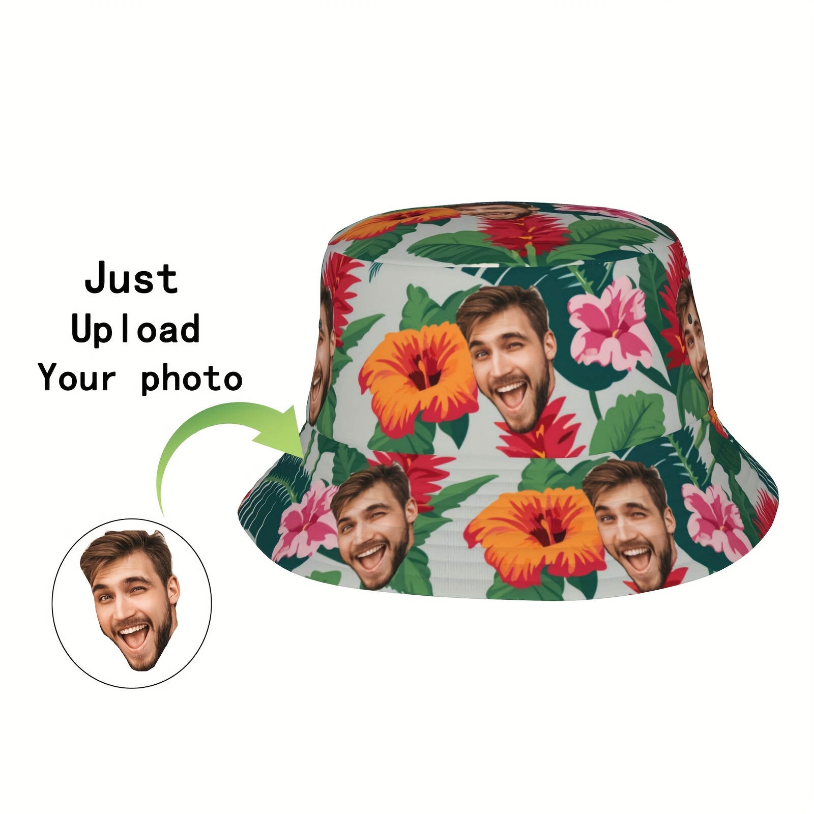 

Chapeau Seau Personnalisé avec , Concevez Vos Propres Chapeaux Photo, Casquette de Pêcheur Personnalisée avec pour Hommes Femmes, Chapeaux de Plage Amusants pour l'Été et les