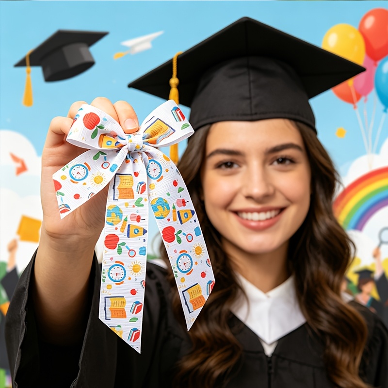TEMU Ruban côtelé de 2 , rentrée scolaire , sur le thème du campus, convient pour les accessoires de cheveux à faire soi-même, de cadeaux, la