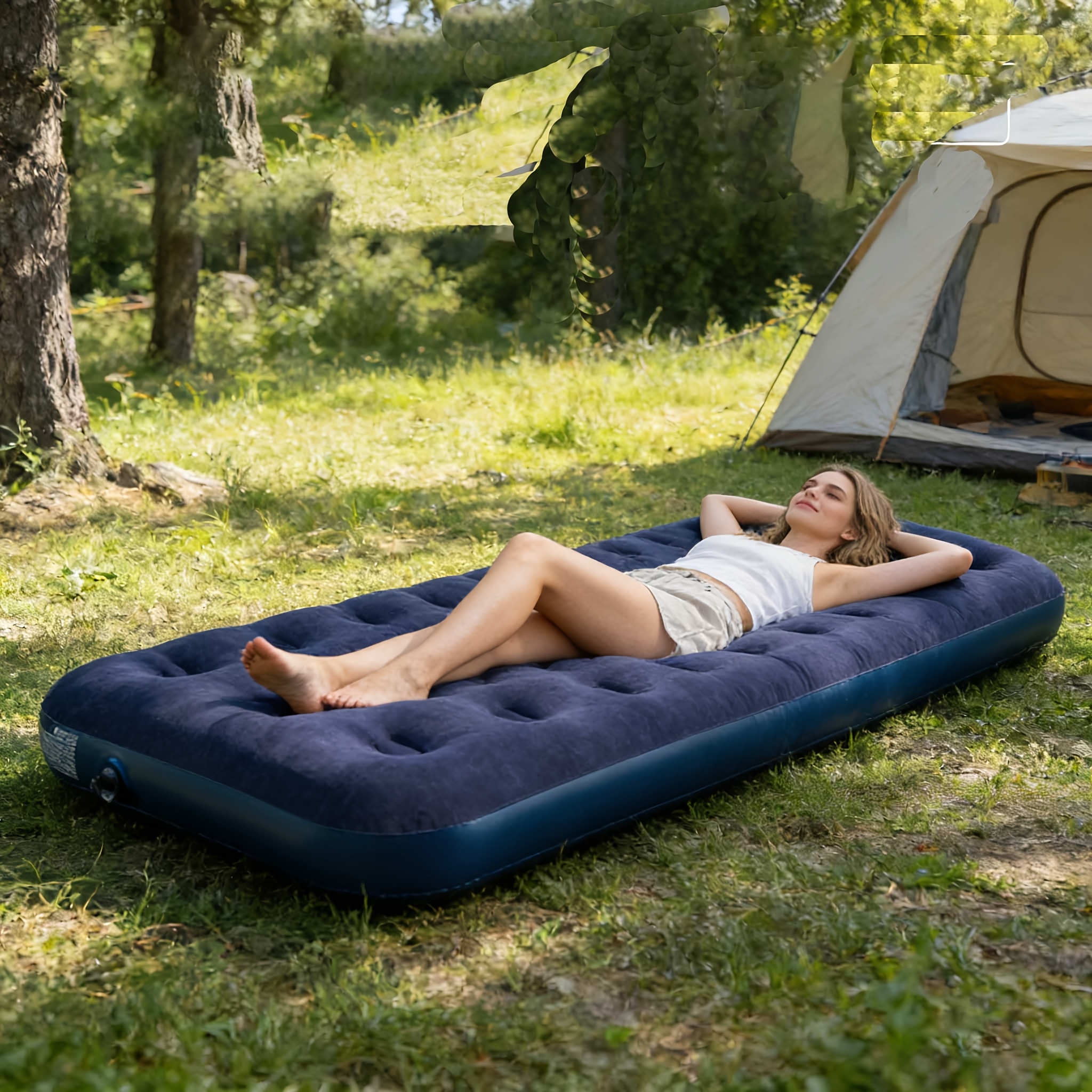 1 tragbares kompaktes aufblasbares campingbett zwei/eine