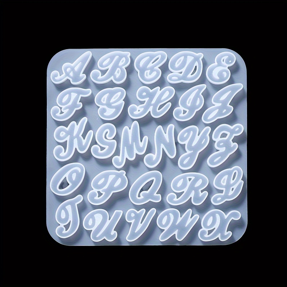 TEMU 1pc Alphabet Epoxy Resin Silicone Mold Letter Number Diy Keychain Earring Pendant Epoxy Resin Jewelry Crafts Casting Silicone Mold