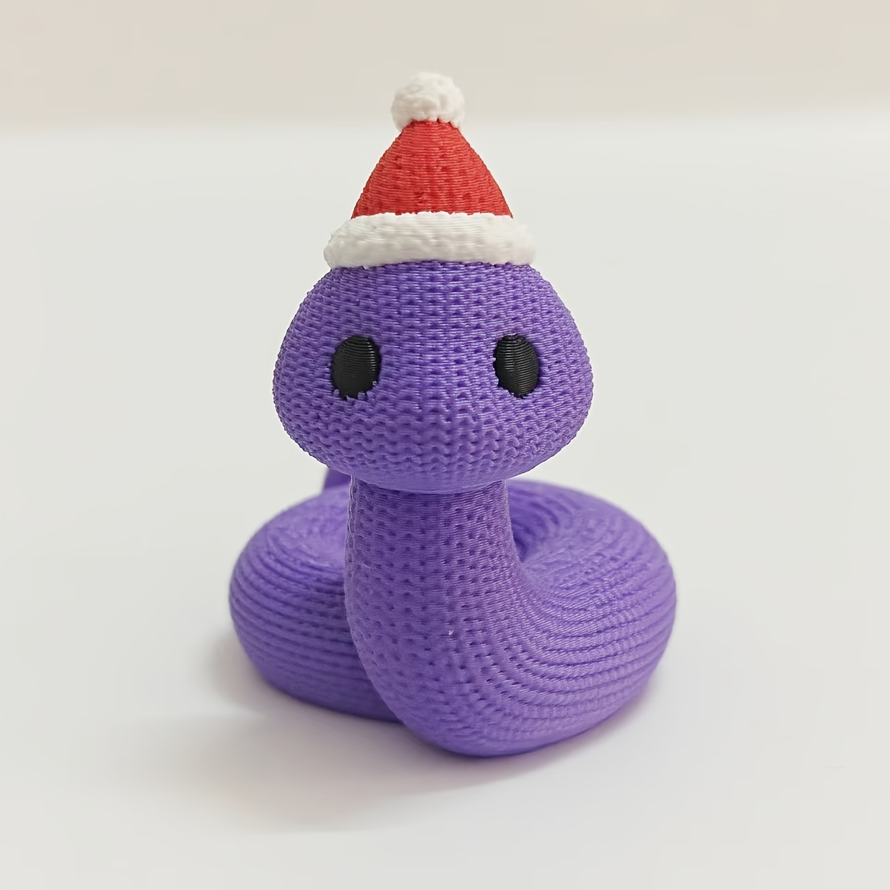TEMU Knitted Texture, Purple Knitted Christmas Little Ornament, Christmas Element. Topped With A Red And White Christmas Knitted Hat, Full Of Festive