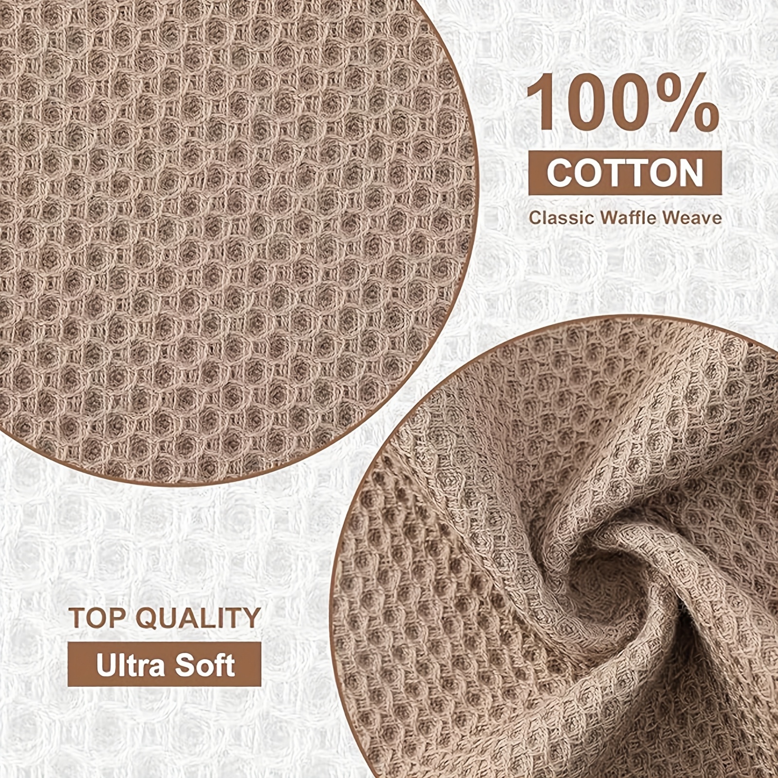 6pcs, Waffle Kitchen Towel-34X73Cm/13.38X28.74 Inches, Pure Cotton, Ultra-Soft, Water-Absorbing Quick-Drying Rag, Dishcloth, Dishcloth Set