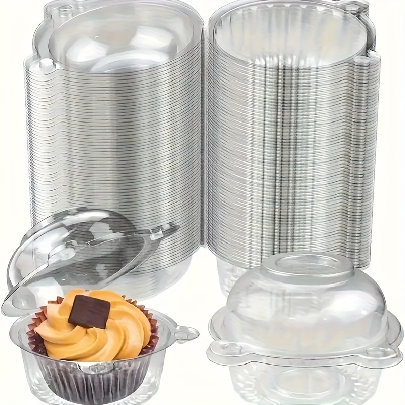 100pcs cat head designed disposable plastic box round cake box single cake container sandwich hamburger fruit storage box disposable small   for home kitchen restaurant picnic camping party party supplies tableware accessories