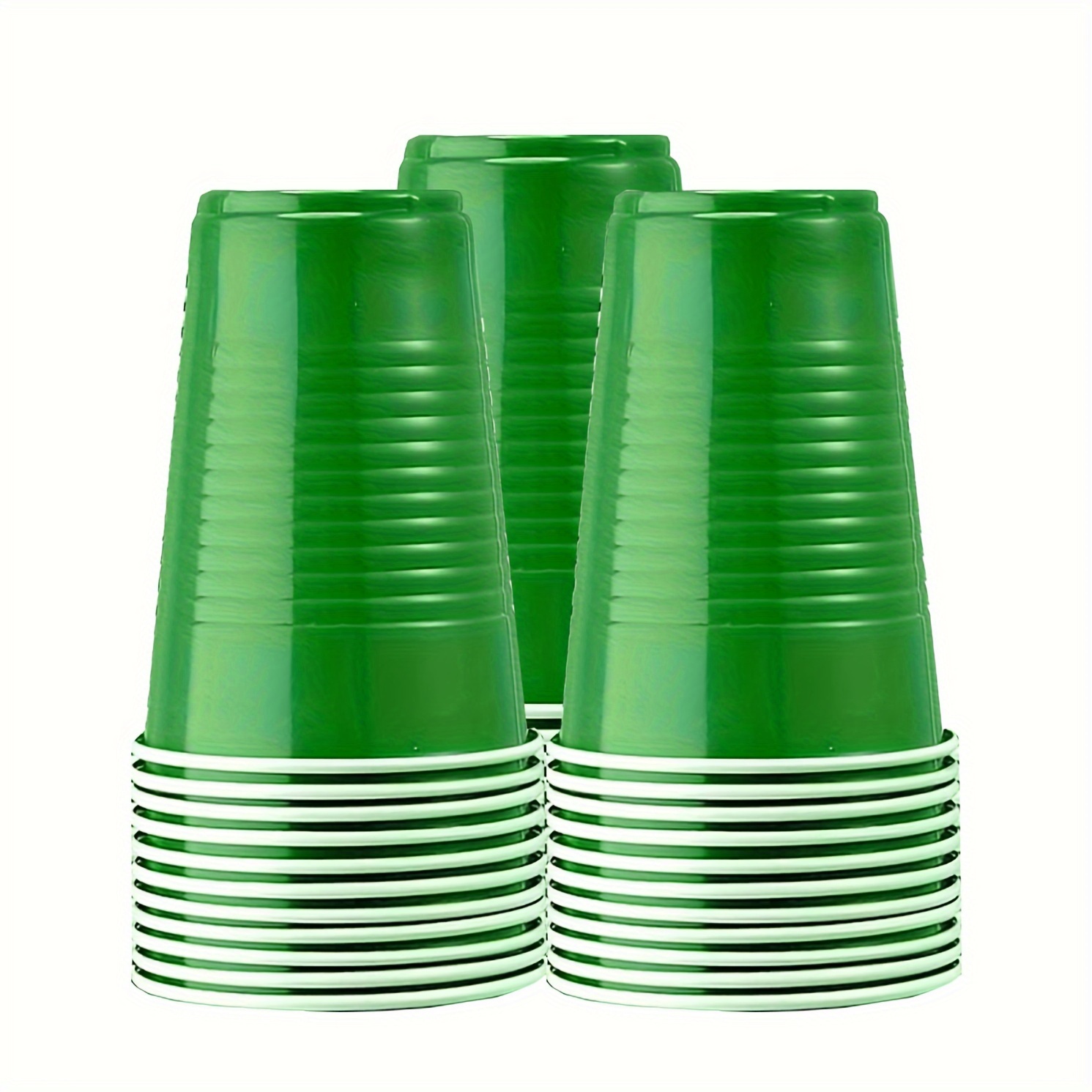 10/30pcs, 16oz Large Green Plastic Disposable Cups, Portable Beverage Drinking Cups For Outdoor Barbecues Picnics, Birthday Graduation Halloween Party Supplies