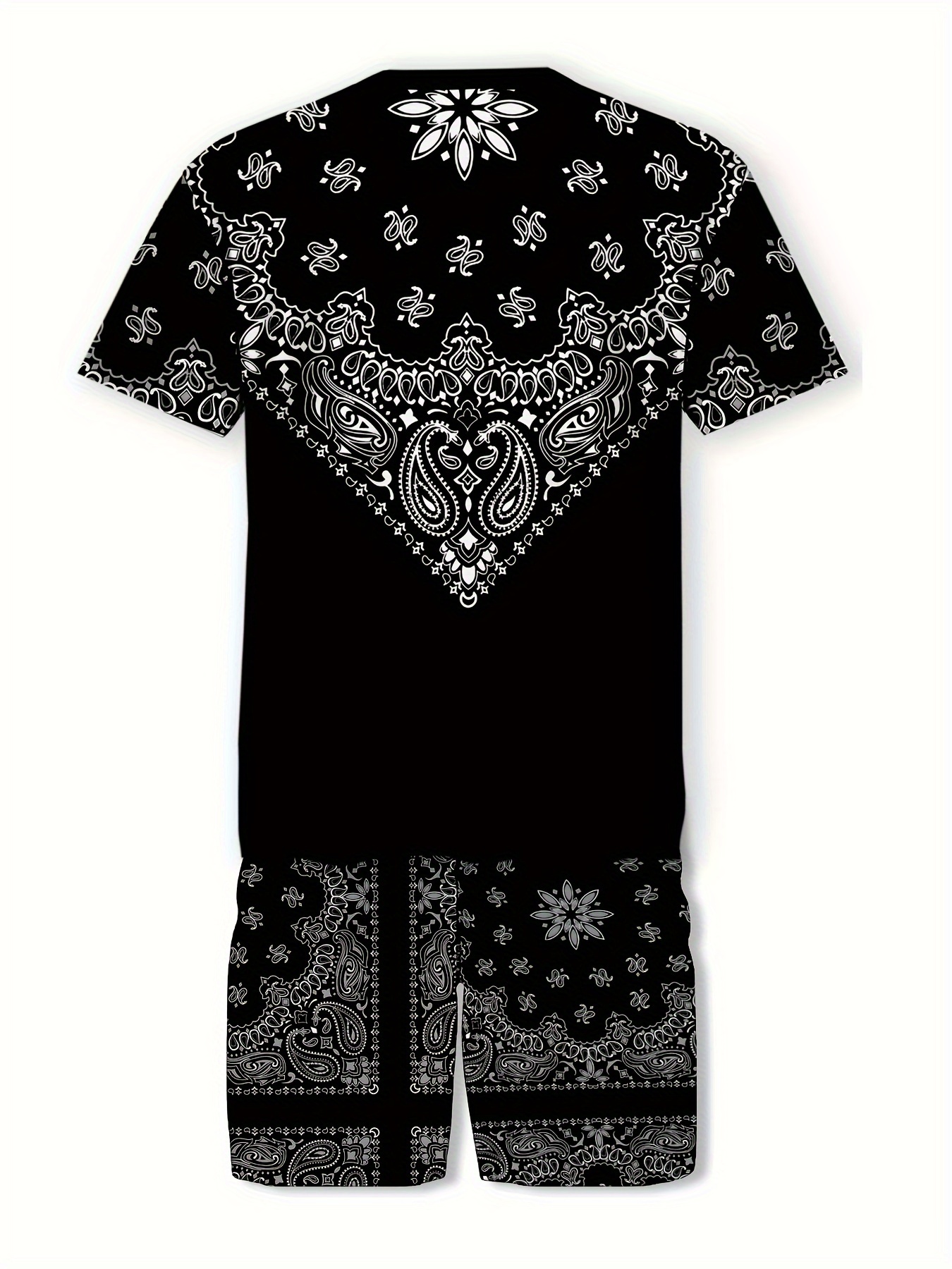 Trendy Paisley Outfits Men Casual Crew Neck Short Sleeve T - Temu