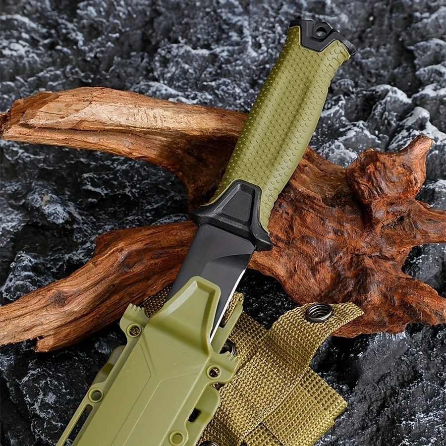 outdoor adventure survival knife made of high hardness stainless steel material multi purpose knife with scabbard and   suitable for camping hiking and outdoor use details 0