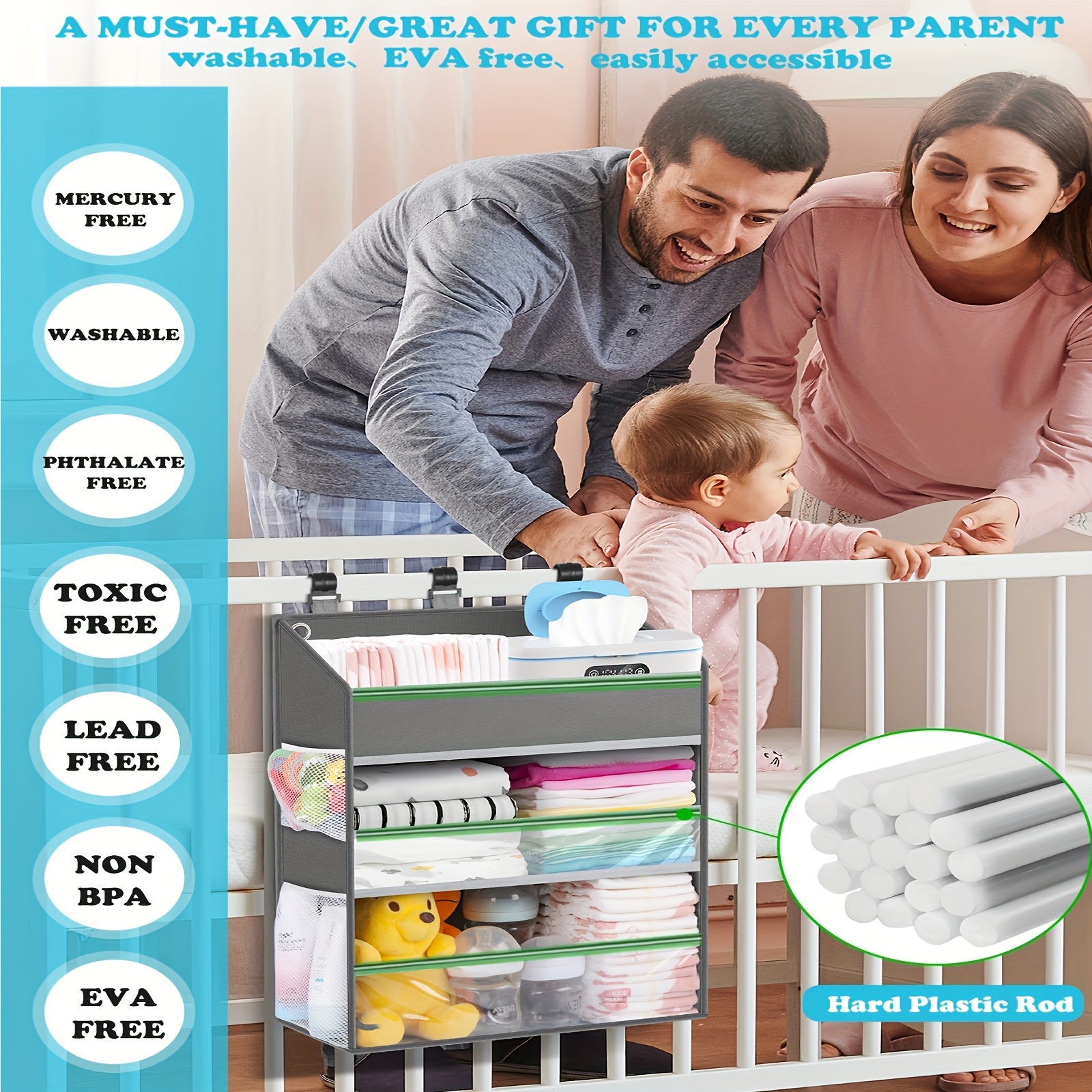 Diaper caddy storage detail