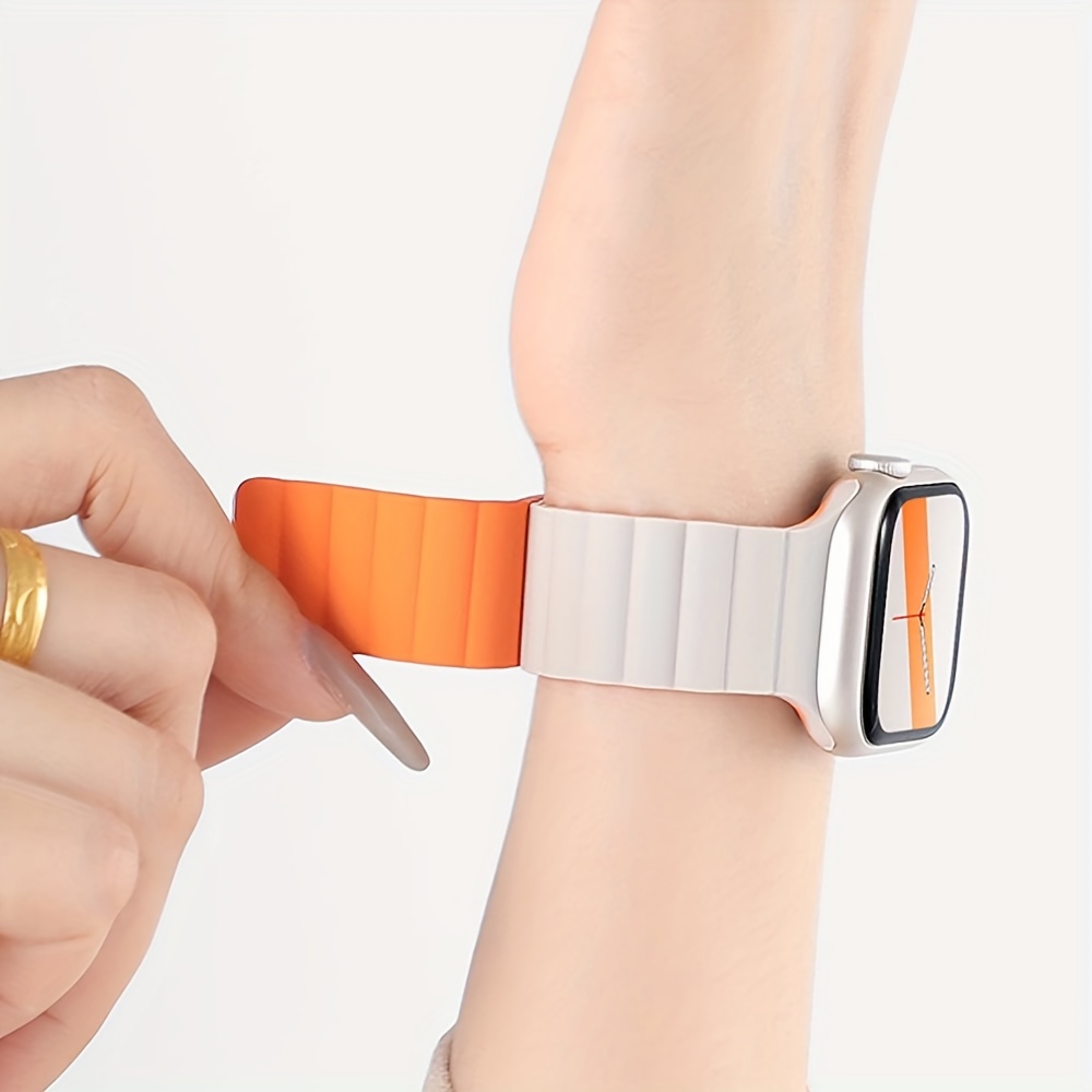 Silicone Loop Magnetic Strap For Watch Band Bracelet - Temu