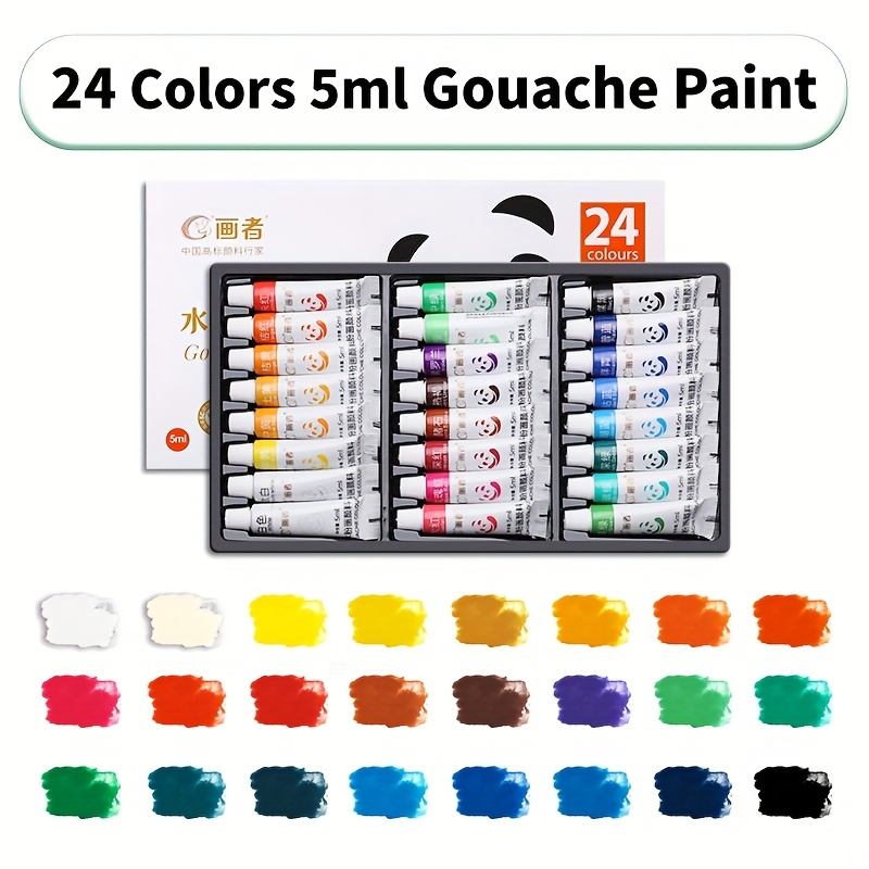 Image of Gouache Paint Set, 12/18/24 Colors 5ml/tube, Artist Quality, Premium Vibrant Colors, Lightfast, Opaque, Water-based Colors, Professional Painting Supplies, Ideal Gift For Adult, Professionals & Hobby