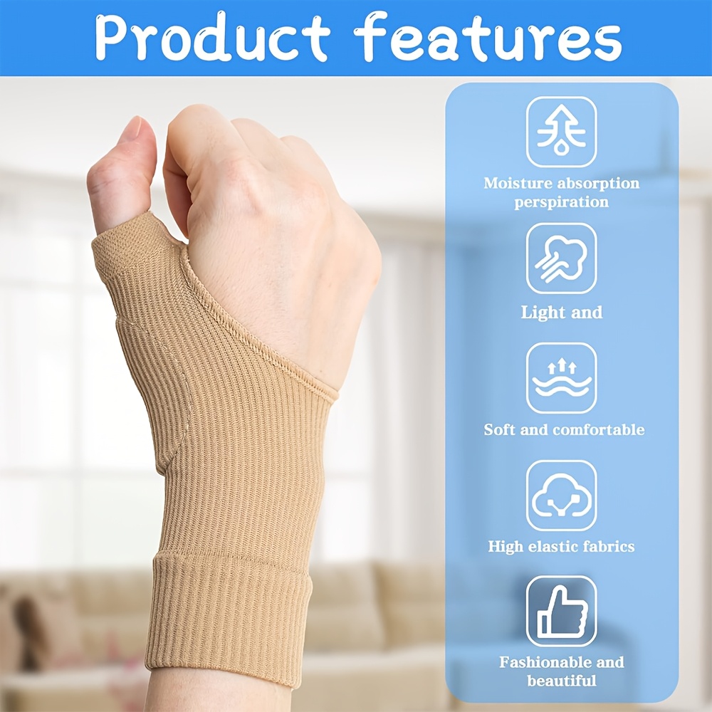 Thumb Support Wrist Wraps, 1 Pair with Soft Gel for Comfort