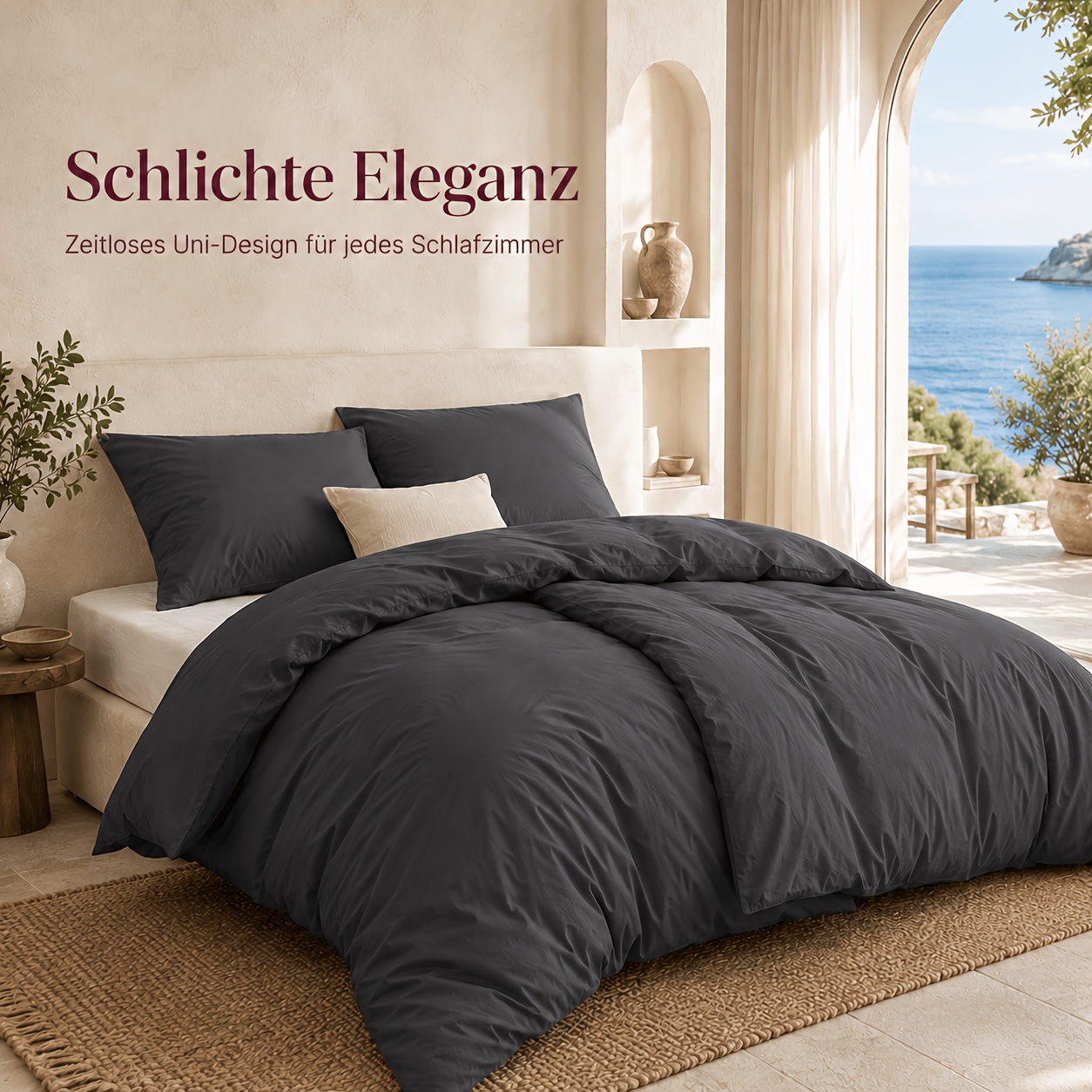 TEMU 4-teiliges Bettwäsche-Set aus Baumwollmischung, 2 Bettbezüge und 2 Kissenbezüge 80x80 cm, 135x200 cm oder 155x220 cm, weiche, atmungsaktive,