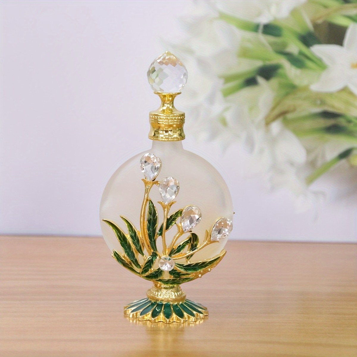 vintage inspired gemstone encrusted glass perfume bottle Temu Italy