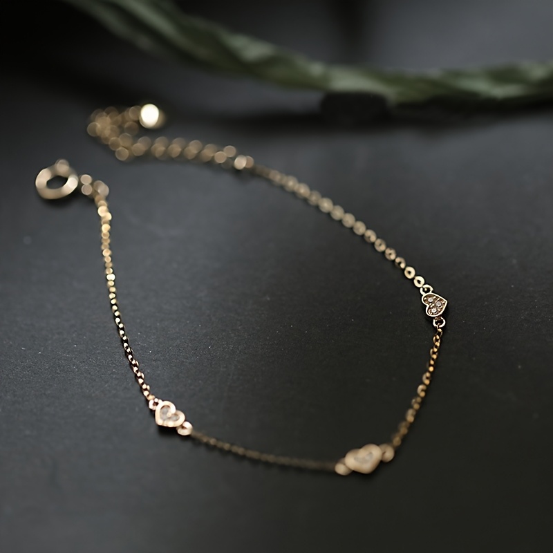 925 Silver Hollow Heart Glossy Minimalist Everyday Commuter Versatile Student Chic Elegant Bracelet For Women