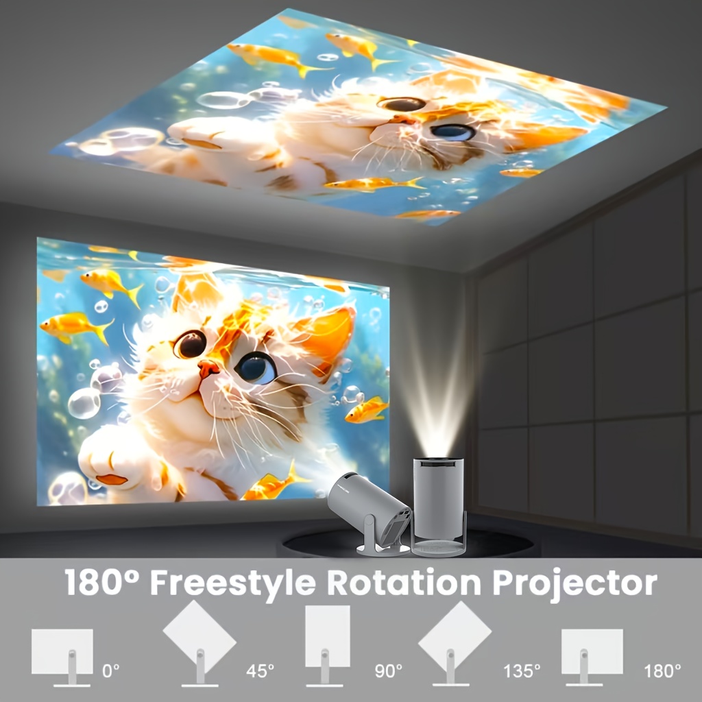 Mini projecteur Magcubic HY300 Pro | Double Wifi6, 260 ANSI, Wireless 5.0, 1280*720P, Projecteur intelligent avec support de table, Technologie LCD, Luminosité 3000+ Lumens, Haut-parleurs