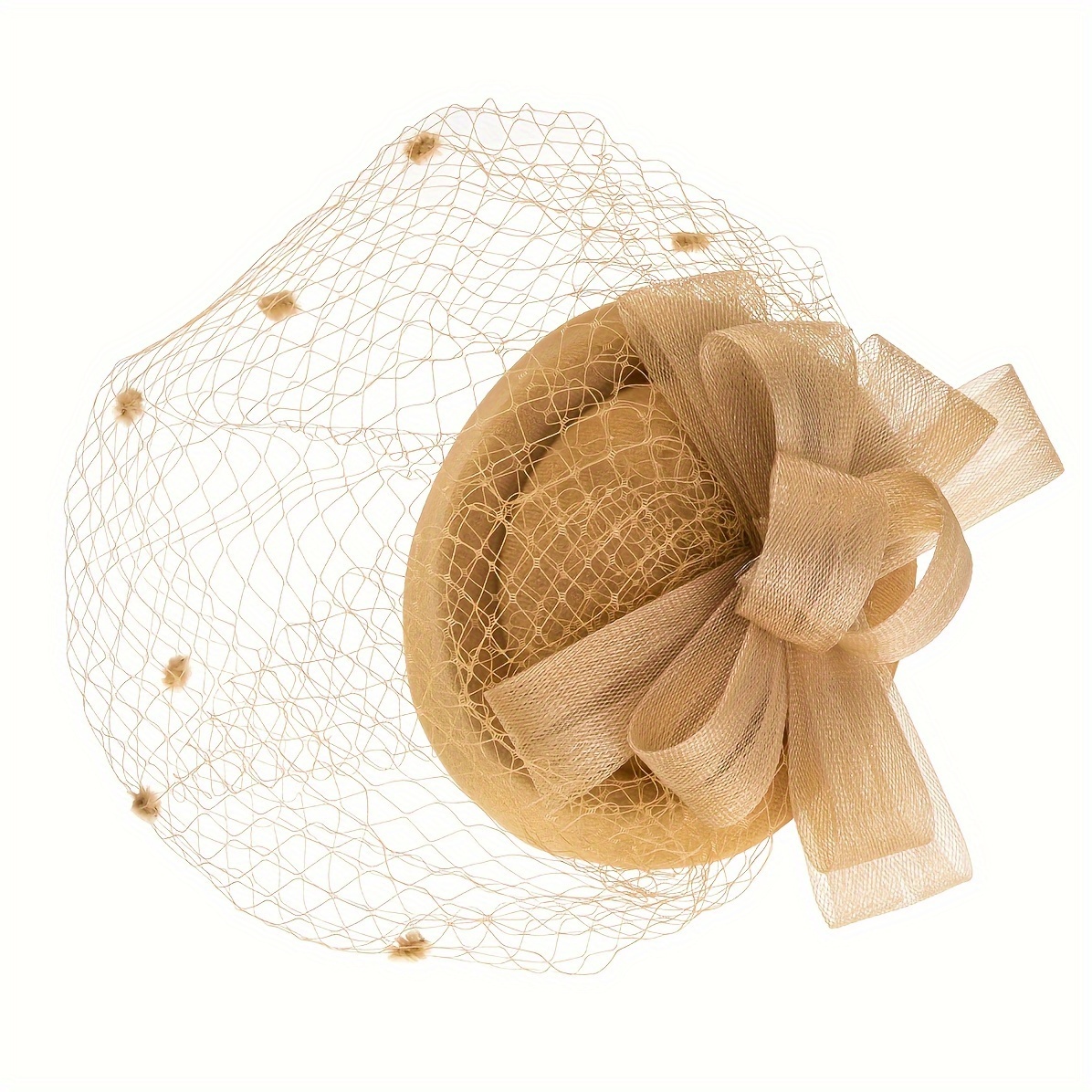 TEMU 1pc Elegant Veil Fascinator Clip - Handcrafted Mesh Headwear With Vibrant & Neutral Colors, Ideal For , Birthdays, Horse Racing, And Bridal